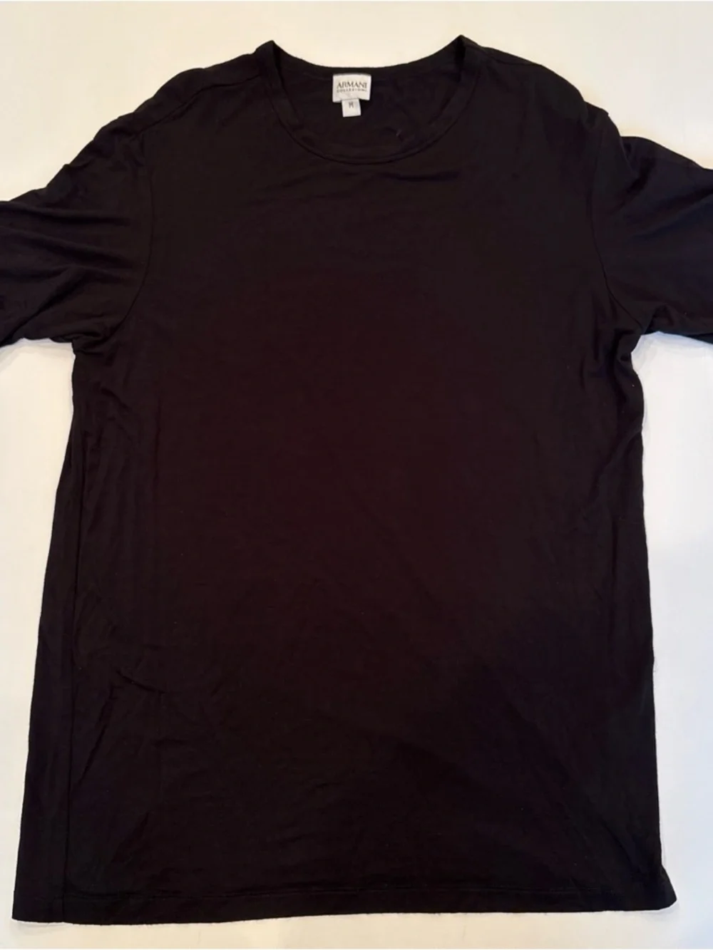 Armani Collezioni Black Crewneck Tee-Medium - Picture 2 of 7